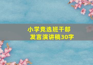 小学竞选班干部 发言演讲稿30字